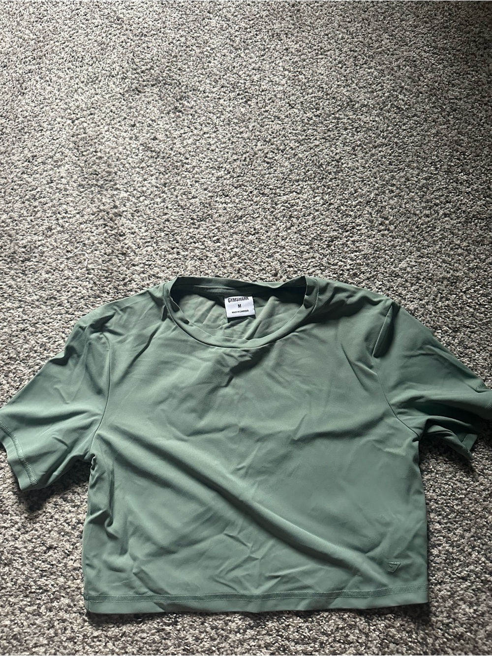 Gymshark Sage Green Women's Cropped Tee